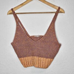 Intimately Free‎ Free People Knit Here All Day Bralette Mauve Combo Large NEW